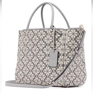 Kate Spade Spade Flower Jacquard Medium Everything Tote Grey Multi